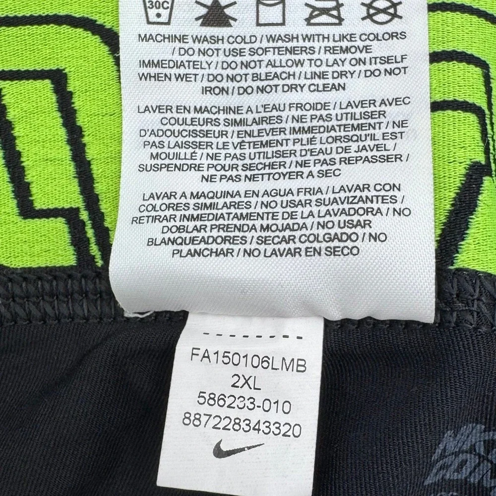NIKE Men's XXL Black Neon Green Pro Combat Hyper Recovery Tights‎ Compression
